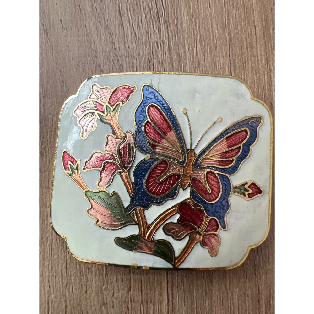 Cloisonné Enamel Butterfly Clip
